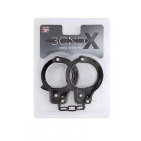 Чёрные наручники из листового металла BONDX METAL CUFFS BLACK